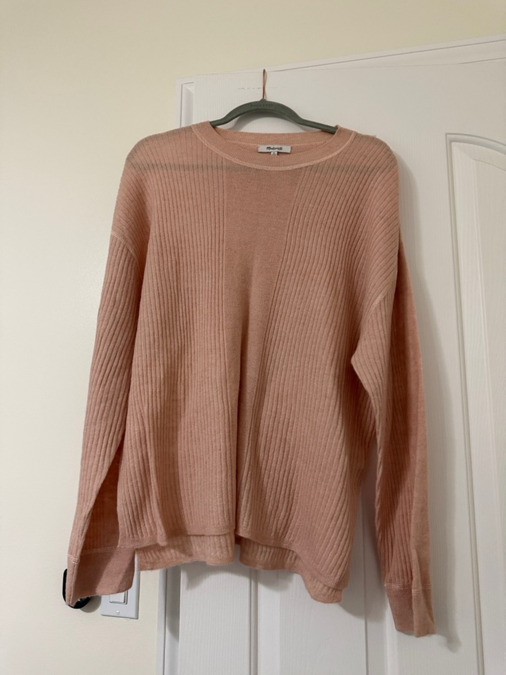 Soft Ribbed Crewneck Sweater - Dusty Rose